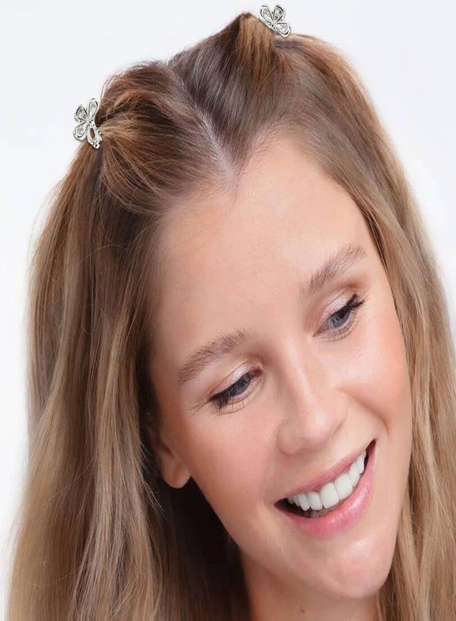 YISSION Hair Clips - 12PCS Cute Small Flower Barrettes and Mini Silver Metal Claw Clips for Women, Girls, Thin/Thick Hair - Image 2